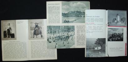cca 1930 Balatonalmádi, Budapest, Magyarország műkincsei. 3 db utazási prospektus. Térképekkel, képe...