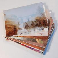 54 db modern művészeti motívumlap, kb a fele használatlan