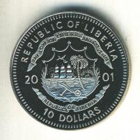 Libéria 2001. 10$ "Szabadság pillanatai-Libéria megalapítása 1847." multicolor T:PP 
Liber...