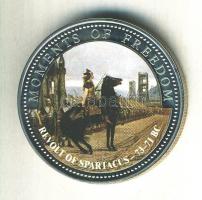 Libéria 2001. 10$ "Szabadság pillanatai-Spartacus rabszolgafelkelés Kr.e. 73-71" multicolor T:PP  Liberia 2001. 10 Dollars "Moments of Freedom-Revolt of Spartacus 73-71 BC" multicolor C:PP