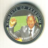 Libéria 2001. 10$ "Szabadság pillanatai-Nelson Mandela 1994." multicolor T:PP Liberia 2001. 10 Dollars "Moments of Freedom-Mandela for president 1994." multicolor C:PP