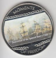 Libéria 2004. 10$ "Szabadság pillanatai-A spanyol armada pusztulása 1588." multicolor T:PP  Liberia 2004. 10 Dollars "Moments of Freedom-Destruction of the Spanish fleet 1588." multicolor C:PP