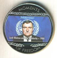 Libéria 2004. 10$ "Szabadság pillanatai-Lech Walesa és a Szolidaritás 1980." multicolor T:PP Liberia 2004. 10 Dollars "Moments of Freedom-Lech Walesa and the Solidarity 1980." multicolor C:PP