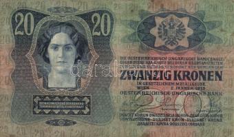 1913. 20K T:III + 1915. 10K + T:II(enyhe hajlás)