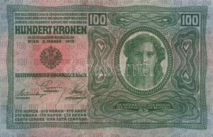 1912. 100K német mindkét oldal "Deutschösterreich" felülbélyegzéssel T:II-