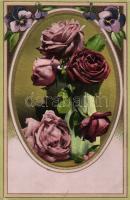 Floral greeting card Emb. litho (EK)
