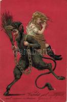 Krampus, girl, Emb. litho (EK)