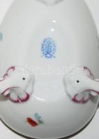 Kézzel festett tojás alakú Nanking bouquet-mintás jelzett Herendi porcelán bonbonier hibátlan állapo...