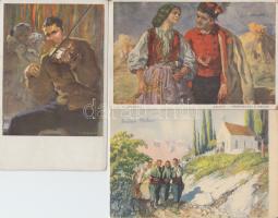 3 db régi, külföldi folklór lap