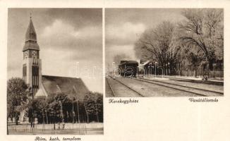 Kerekegyháza vasútállomás, templom