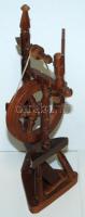 Fából készült, mozgatható, kis rokka /  Small spinning wheel, 23,5cm