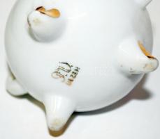 Régi kis matricás díszítésű aranyozott jelzett Liezen porcelán petróleumlámpa / 
Vintage Liezen porc...