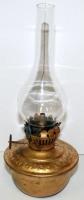 Kis Lampart aranyozott üveg petróleumlámpa /  Gold plated glass oil lamp, 18cm