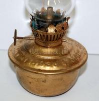 Kis Lampart aranyozott üveg petróleumlámpa / 
Gold plated glass oil lamp, 18cm