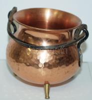 Kis rézüstöcske /  Tiny copper cauldron, 9x9cm