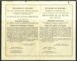 1925. Államadóssági kötvények 125.000K + 250.000K + 500.000K + 1.000.000K szelvényekkel