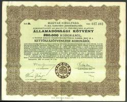 1925. Államadóssági kötvények 125.000K + 250.000K + 500.000K + 1.000.000K szelvényekkel