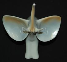 3db Hollóházi porcelán állatfigura és egy matricás, Győr látképével díszített porcelán kulacs / 
Hol...