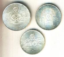 1956. 10Ft + 20Ft + 25Ft Ag "10 éves a Forint" sor T:BU