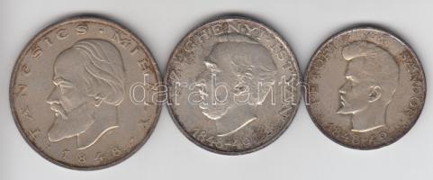 1948. 5Ft "Petőfi" + 10Ft "Széchenyi" + 20Ft "Táncsics" Ag sor T:2,2-