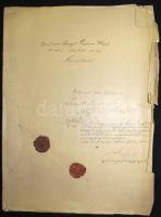 1900 Pénzügyigazgatóság gyártási engedély és mellékelt kártya és csomagolás minta casino whist kártyára a Piatnik Nándor cégnek. 40x50 cm