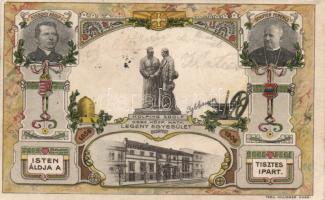 Budapest Országos Központi Katolikus Legényegyesület, Szaboky Adolf, Kolping Adolf és Schiffer Ferenc, litho (wet damage)