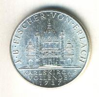 Ausztria 1937. 2Sch Ag "Karlskirche" T:2 Ausztria 1936. 2 Schilling Ag "Bicentennial Completion of St. Charles Church 1737" C:XF
