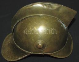 Háború előtti réz tűzoltósisak közepes állapotban / vintage fireman's hat