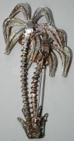 Pálmafa formájú ezüst (Ag) filigrán kitűző / 
Silver filigree brooch in palm tree shape, 6,5cm, 6,58...