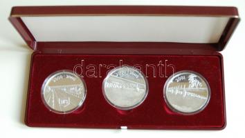 2000-2003. Vegyépszer  "M3 Autópálya / Tisza-Híd / Szent László-Híd" 3db ezüstözött fém em...