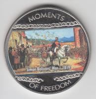Libéria 2004. 10$ "Szabadság pillanatai-Simón Bolívar felszabadító harca 1819." multicolor T:PP  Liberia 2004. 10 Dollars "Moments of Freedom-Simon Bolivar's War 1819." multicolor C:PP