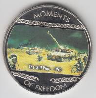Libéria 2004. 10$ "Szabadság pillanatai-öböl-háború 1990." multicolor T:PP tanúsítvánnyal Liberia 2004. 10 Dollars "Moments of Freedom-The Gulf War 1990." multicolor C:PP with certificate