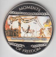 Libéria 2004. 10$ "Szabadság pillanatai-I.Vasa Gustav felszabadítja Svédországot 1523." multicolor T:PP  Liberia 2004. 10 Dollars "Moments of Freedom-Vasa Gustav I. liberates Sweden 1523." multicolor C:PP