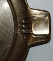 cca 1930 WMF (Württembergische Metallwarenfabrik) jelzett ezüstözött szecessziós réz tálca, megkopot...