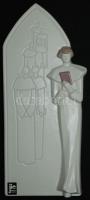 Vallási témájú svéd kerámia plakett Ewa Jarenskog jelzéssel /  Ceramic plaque designed by Ewa Jarenskog, 25x11cm