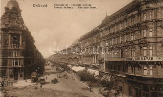 Budapest VI. Andrássy út, Victoria Zászló gyár, Weiner Mátyás üzlete, Nagy & Dobánszky üzlete