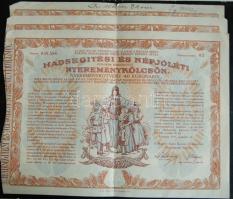 1917. "Hadsegítési és Népjóléti nyereménykölcsön" nyereménykötvény 40K-ról (3x)