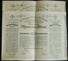 1906. "A Magyar Jelzálog Hitelbank Konverzionális Nyeremény-Kötvény részkötvénye 100K-ról" magyar, német és francia nyelven (2x)