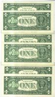 USA 1995. 1$ "E" (2x) + 2006. 1$ "D" (2x) + 2009. 1$ "E" (2x) + 1$ "F" (2x) páronként egymás utáni sorszámmal T:I USA 1995. 1 Dollar "E" (2x) + 2006. 1 Dollar "D" (2x) + 2009. 1 Dollar "E" (2x) + 1 Dollar "F" (2x) each pair with sequential serial number C:Unc