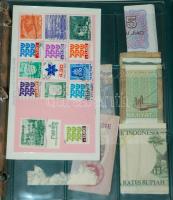 Átnézetlen hobbi gyűjtemény albumba rendezve, több 100db érmével közte ezüst is, pár bankjeggyel T:V...