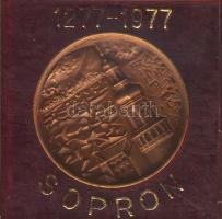 1977. "Sopron" matt Br emlékérem eredeti piros plombált műanyag ÁPV tokban T:1