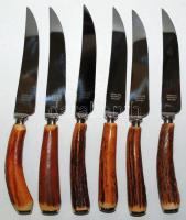 6db-os Birks vadászkész stílusú stainless sheffield késkészlet, új /  Knife set, new