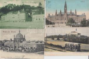 4 db régi városképeslap, 3 ausztriai és egy német városról, az egyik 1899-ből