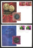 Hollandia 1995. Ecu "Nóbel-díj" + 1997. "Schubert" 2db érmés boríték alkalmi bél...