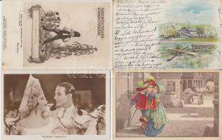 7 db régi, vegyes tematikájú motívumlap, közte lithoval