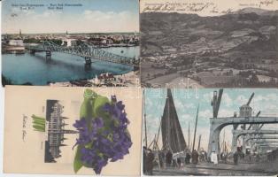 9 db régi, külföldi városképes lap