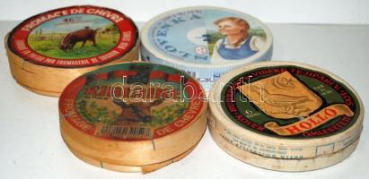 Négy darab régi sajtos doboz