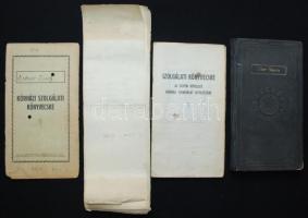 1926 Orvostanhallgató és medikus okmányai: egyetemi leckekönyv számos neves orvos aláírásával (Lenho...
