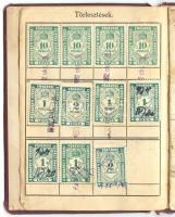 1932 Budapest székesfővárosi czipész ipartestület tagsági könyve, tagsági bélyegekkel, elvált állapotban