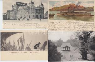 5 db régi, külföldi városképes és motívum lap